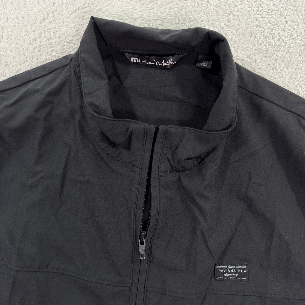 Travis Mathew Mens Large Full Zip Jacket Black Lightweight Stretch Golf Active - Picture 2 of 10